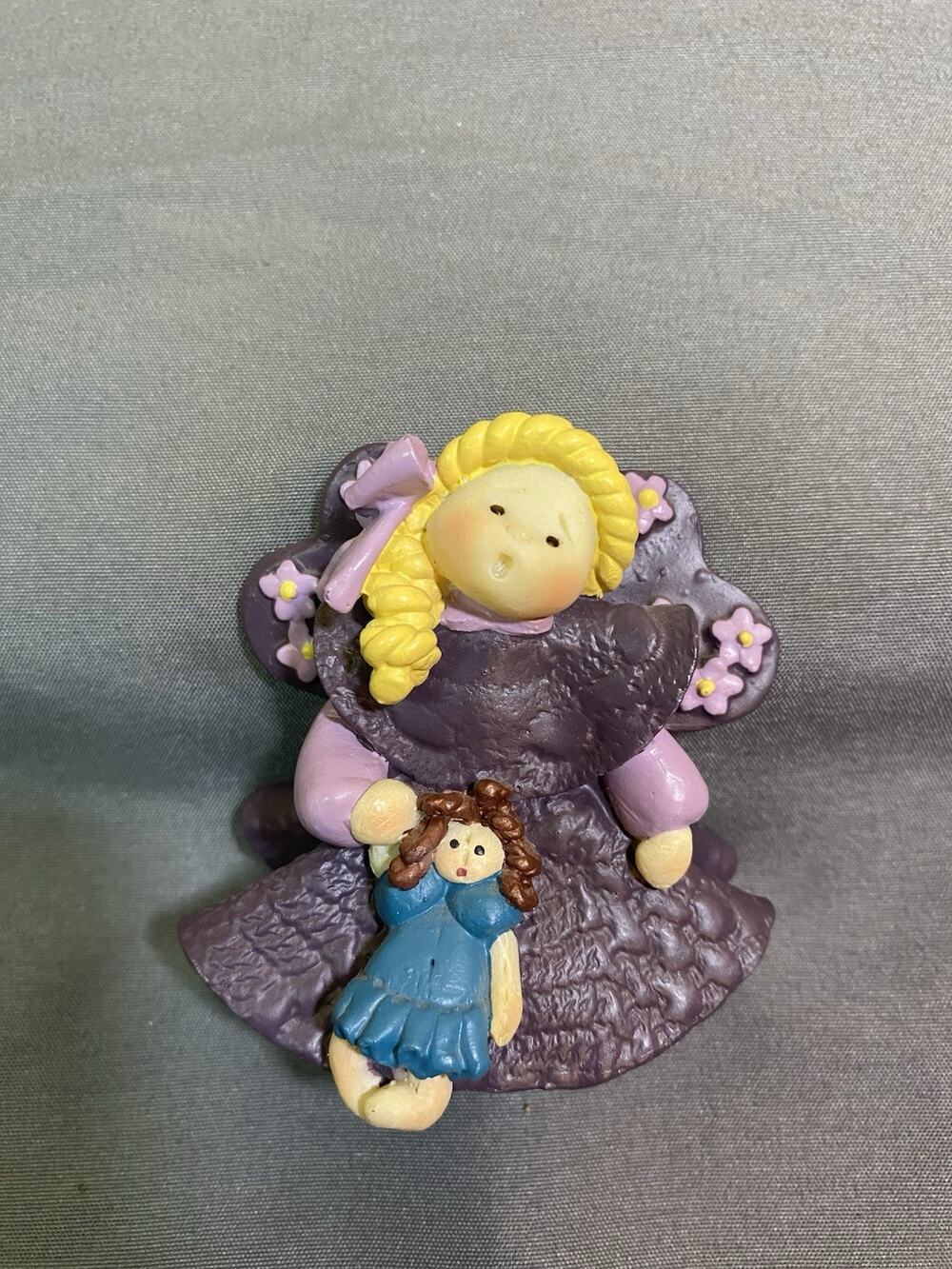 Vintage Minikins Angel Figurine 1994 Legacy Works Purple Guardian Angel